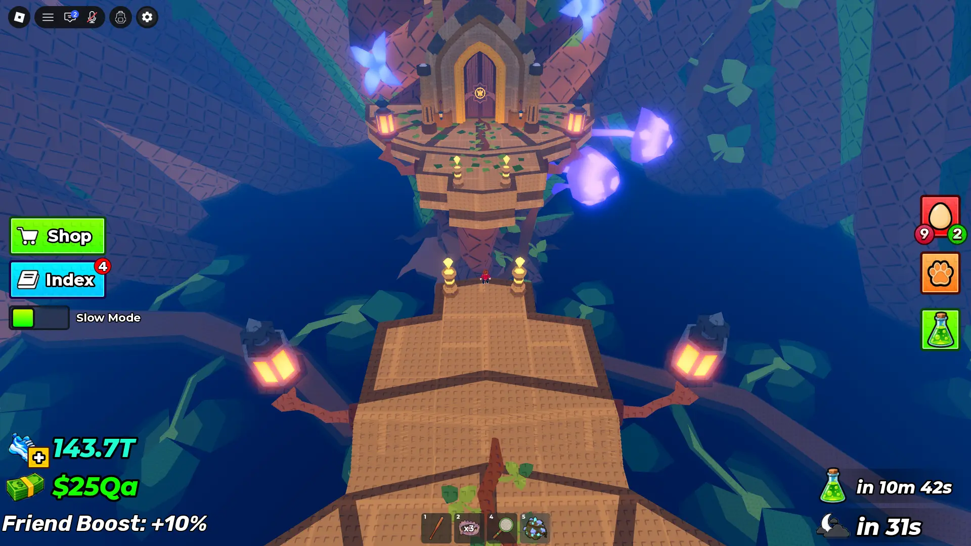 Path toward the mushroom room inside the Enchanted Tree